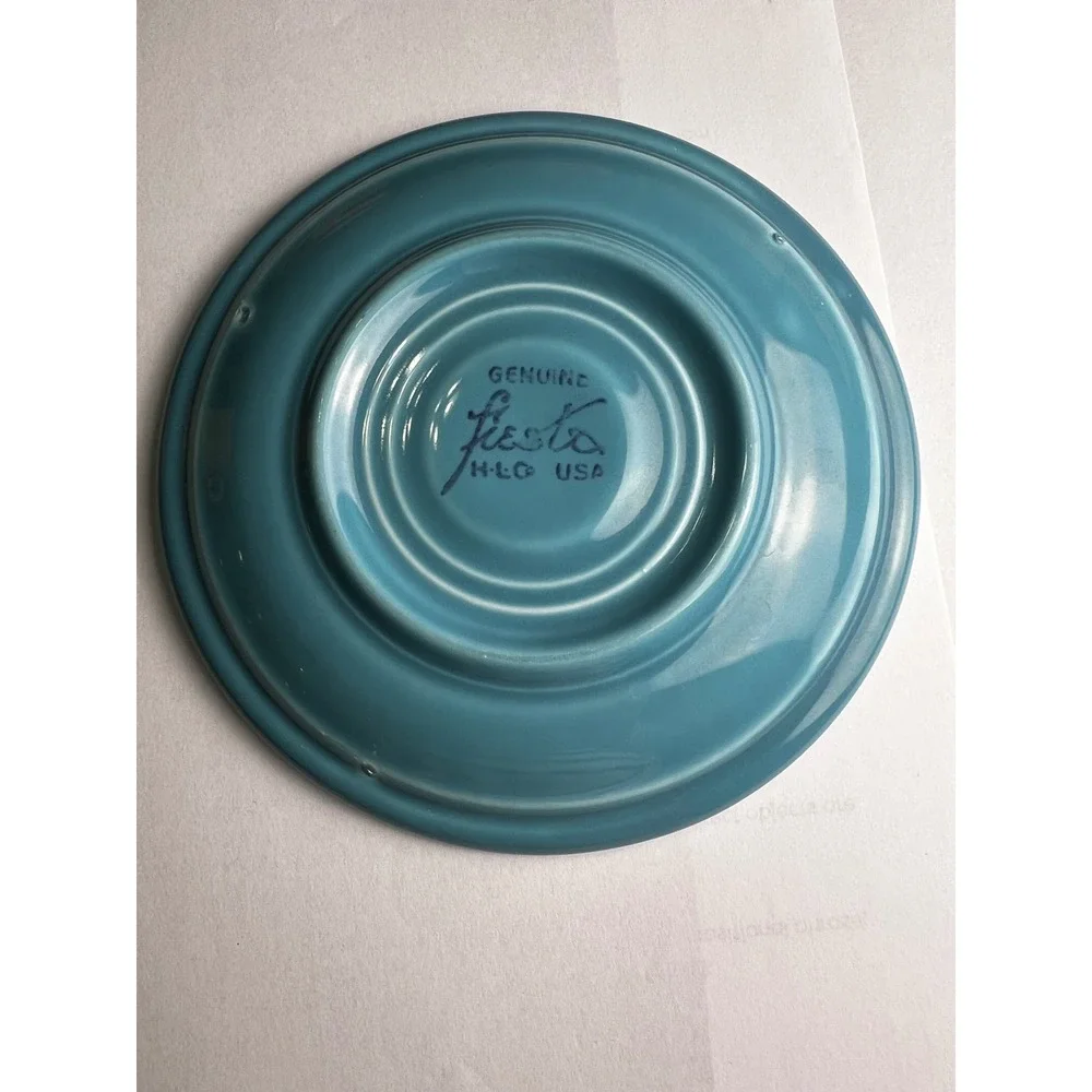 Fiesta Turquoise Saucer Plate‎ Genuine HLC USA Vintage